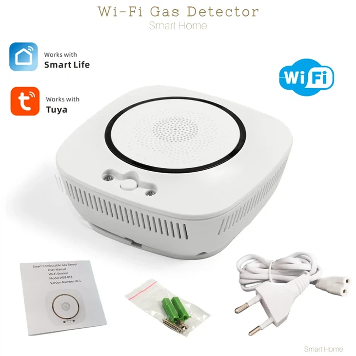 Disinn Ġdid Smart Home Ceiling Gas Detector B'Għażla WIFI
