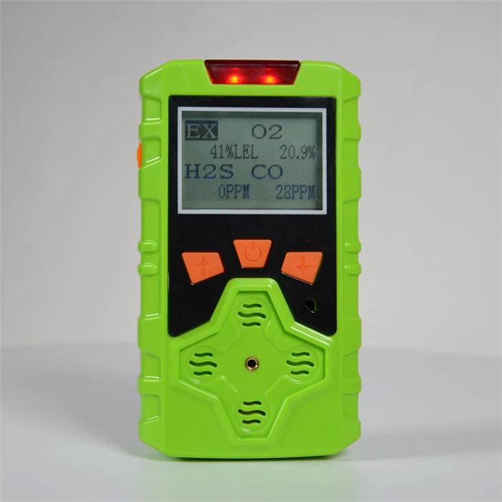Ditekter ta' Allarm tal-Gass Affidabbli 4 f'1 Lel O2 Co H2s Portabbli Bil-Port tal-Iċċarġjar tal-USB